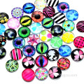 Drangon eye mixed pictures 22mm clear round glass cabochon
